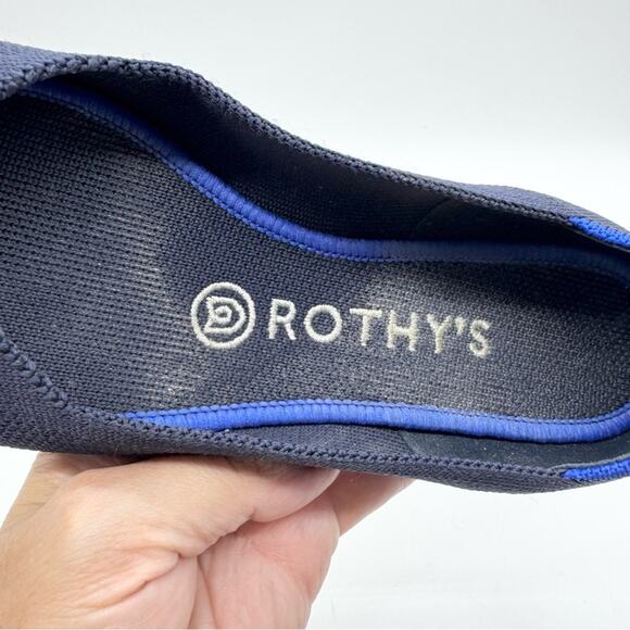 Rothy's The Point Womens Textile Pointed Toe Ballet Flats Slip On Shoes Navy 7.5 - Picture 12 of 14
